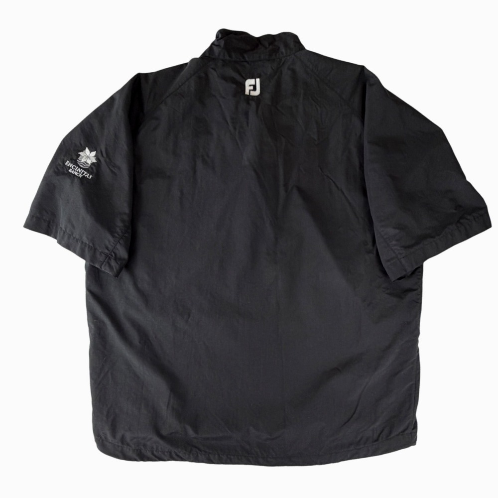 FootJoy Mens Large‎ Short Sleeve Quarter Zip Windbreaker Encinitas Ranch Black - Picture 3 of 6